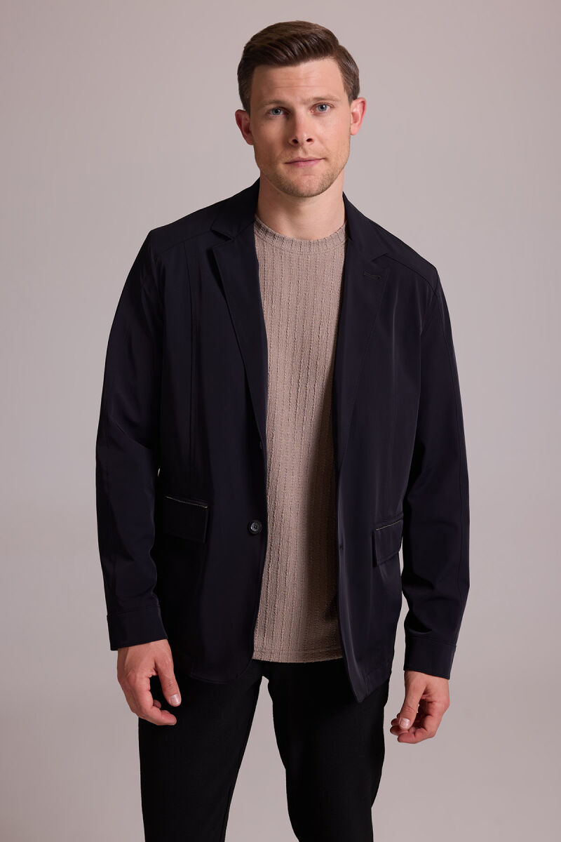 Erkek Siyah Regular Fit Yazlık Ceket Mont - 3