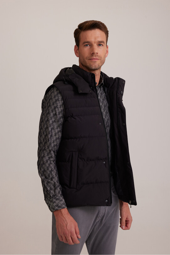 Erkek Siyah Regular Fit Yelek