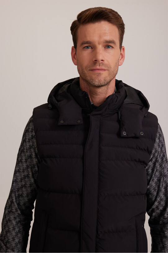 Erkek Siyah Regular Fit Yelek