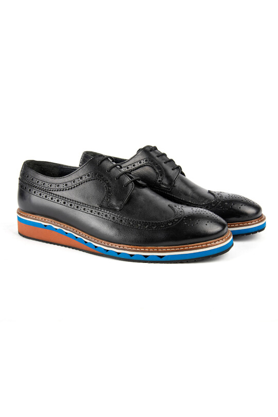 Erkek Siyah Renkli Taban Desenli Ayakkabı