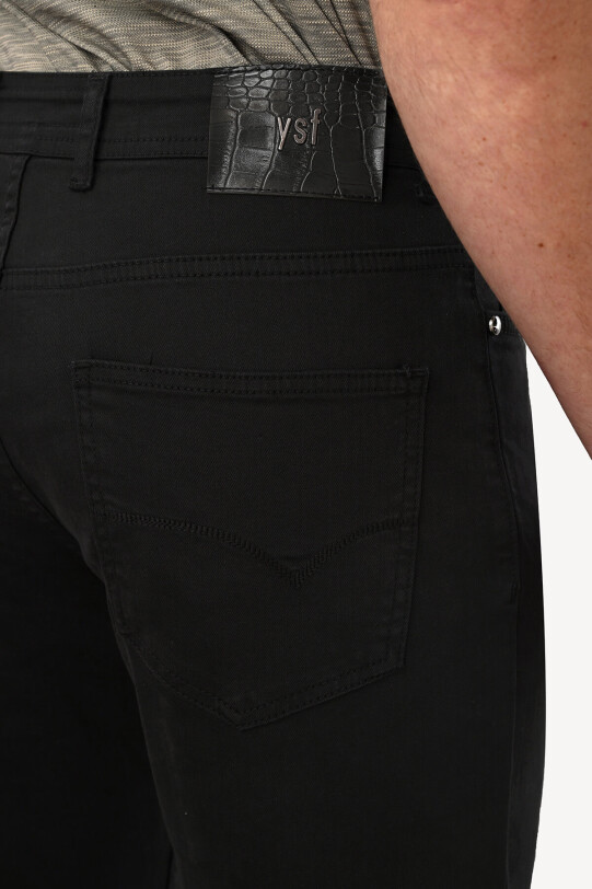 Erkek Siyah Slim Fit Kanvas Pantolon