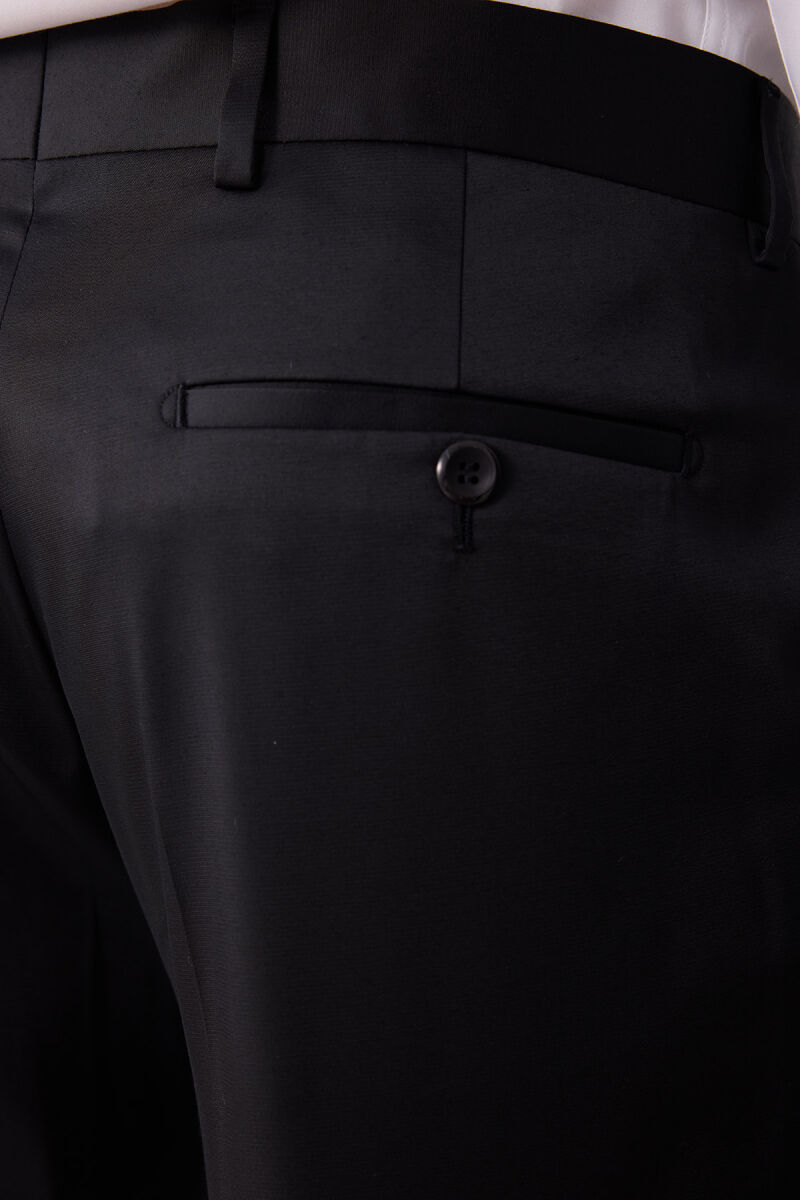 Erkek Siyah Slim Fit Şal Yaka Damatlık - 11