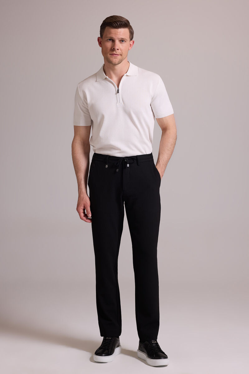 Erkek Siyah Slim Fit Yan Cepli Jogger Pantolon - 3