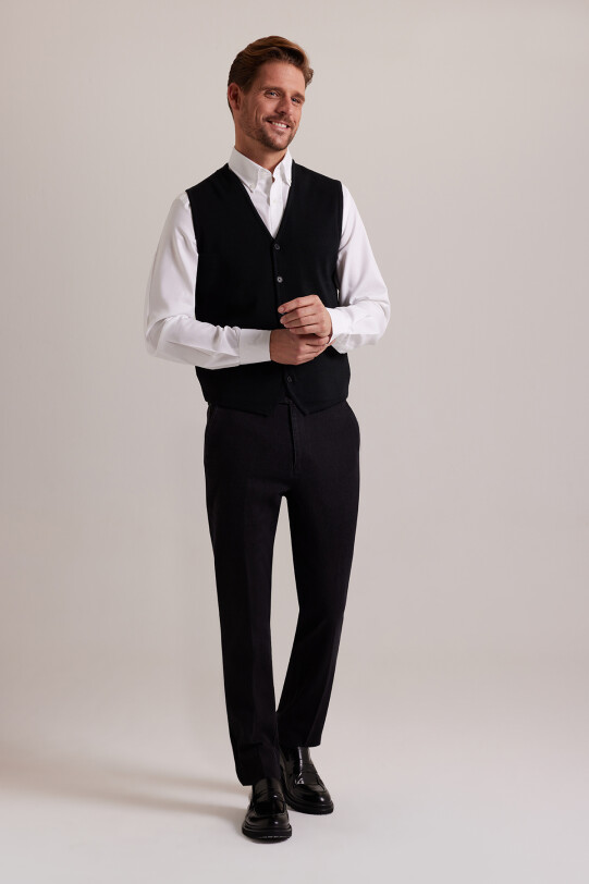 Erkek Siyah Triko Yelek