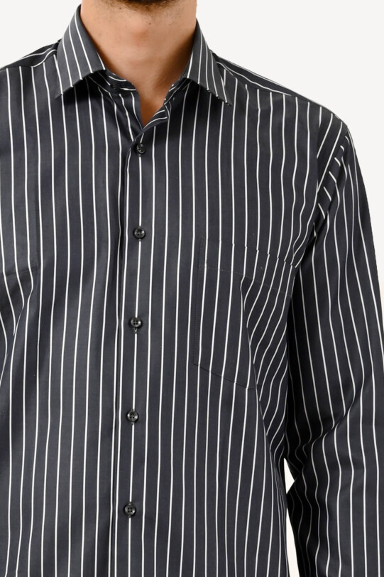 Erkek Siyah Uzun Kol Regular Fit Gömlek