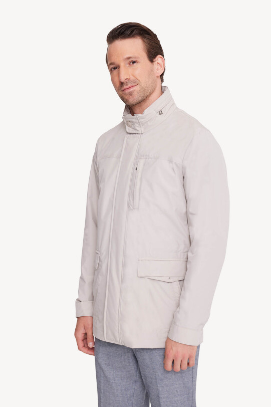 Erkek Taş Regular Fit Yazlık Spor Kapüşonlu Mont