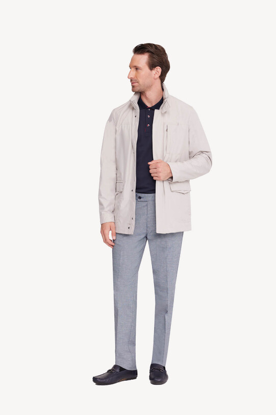 Erkek Taş Regular Fit Yazlık Spor Kapüşonlu Mont