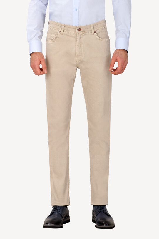 Erkek Taş Üsten Cepli Slim Fit Kanvas Pantolon