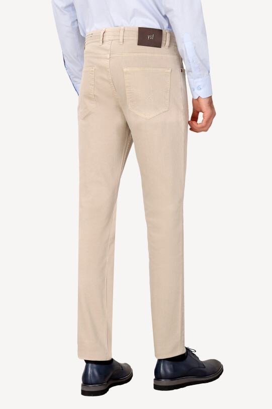 Erkek Taş Üsten Cepli Slim Fit Kanvas Pantolon