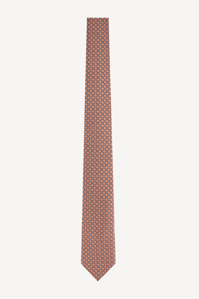 Erkek Turuncu Desenli Kravat - 1