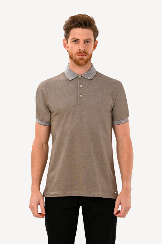 Erkek Vizon Polo Yaka Tshirt