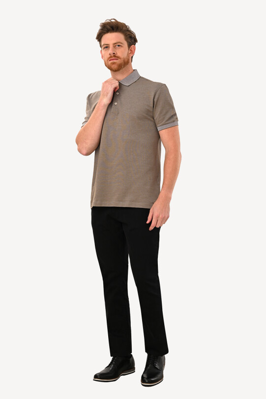 Erkek Vizon Polo Yaka Tshirt