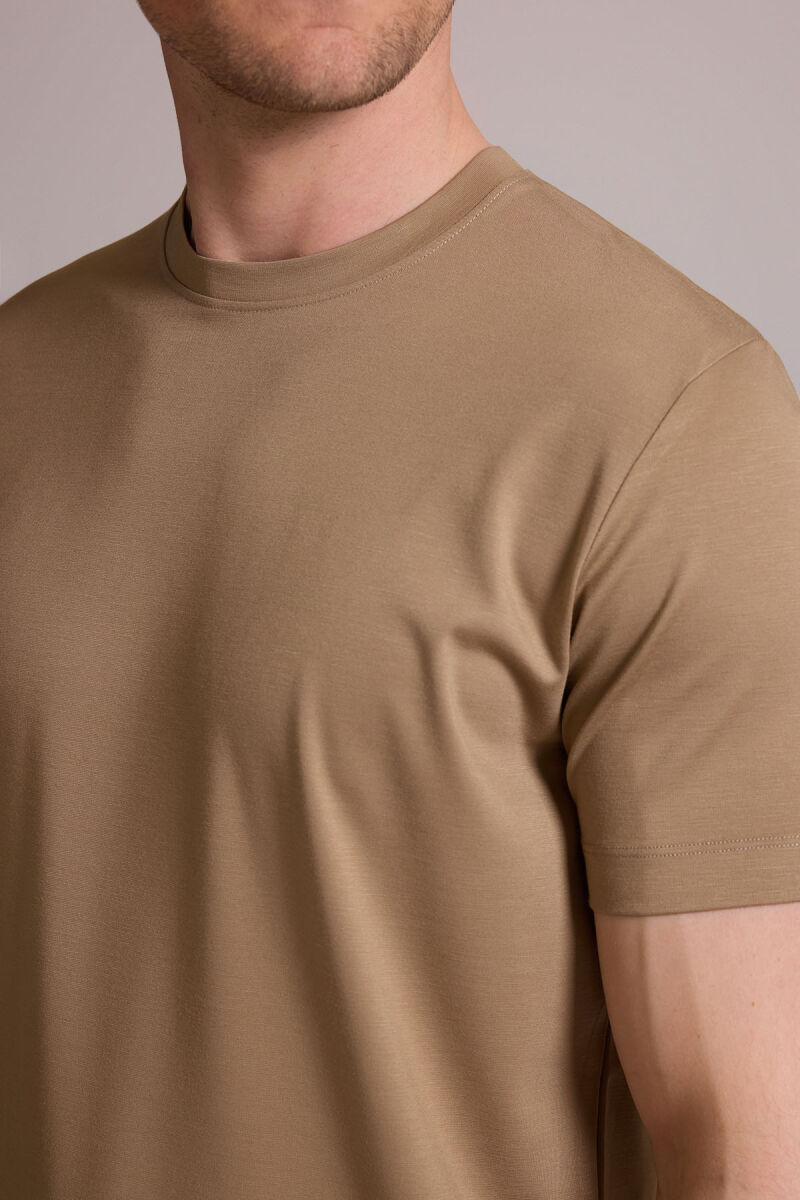 Erkek Vizon Regular Fit Bisiklet Yaka T-shirt - 7