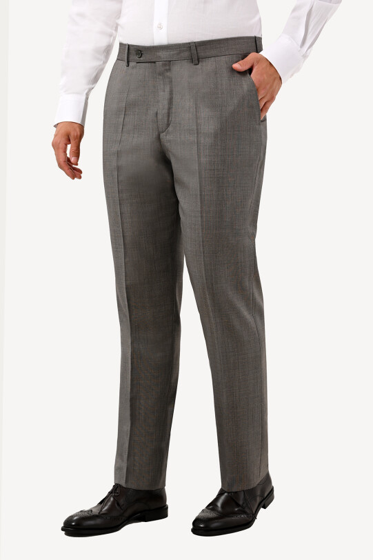 Erkek Vizon Regular Fit Klasik Kumaş Pantolon - YSF