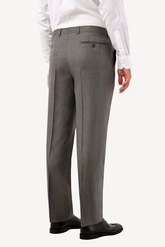 Erkek Vizon Regular Fit Klasik Kumaş Pantolon