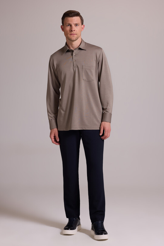 Erkek Yeşil Polo Yaka Sweatshirt