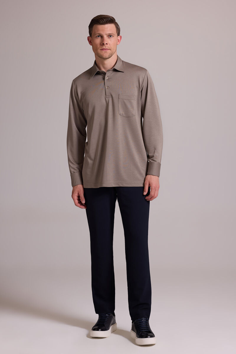 Erkek Yeşil Polo Yaka Sweatshirt - 3