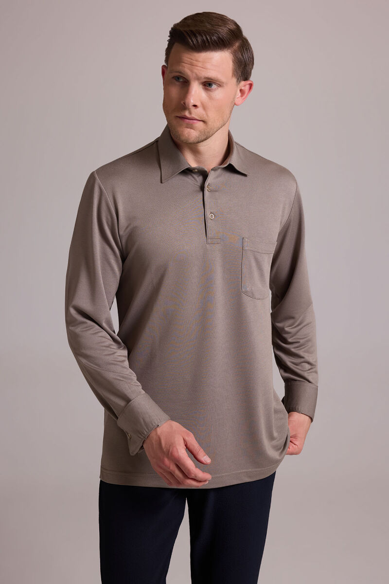 Erkek Yeşil Polo Yaka Sweatshirt - 4