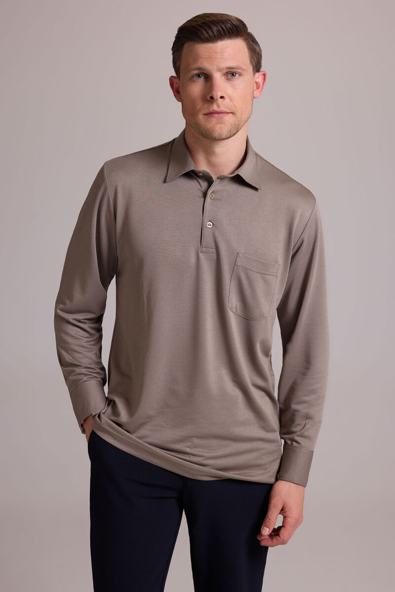 Erkek Yeşil Polo Yaka Sweatshirt - 5