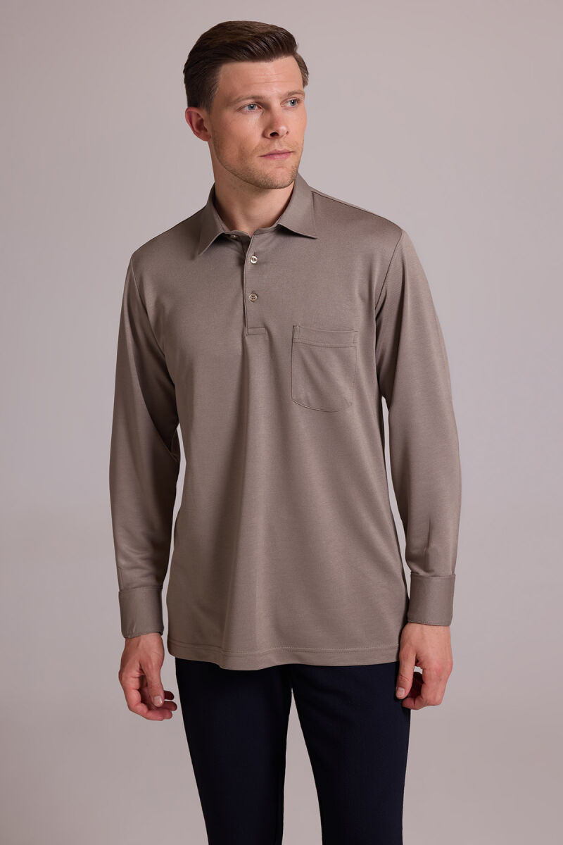 Erkek Yeşil Polo Yaka Sweatshirt - 6