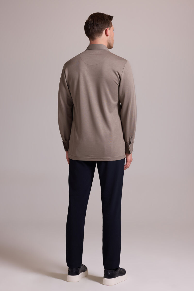 Erkek Yeşil Polo Yaka Sweatshirt - 8