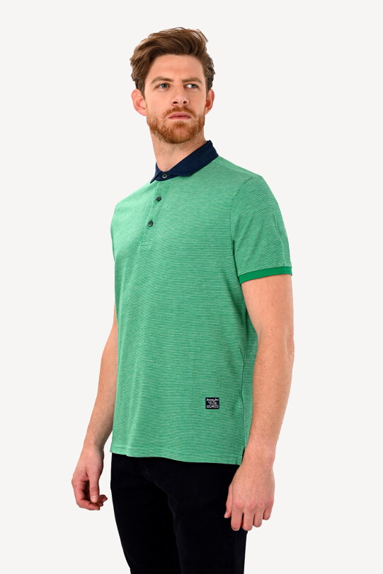 Erkek Yeşil Regular Fit Polo Yaka Tshirt