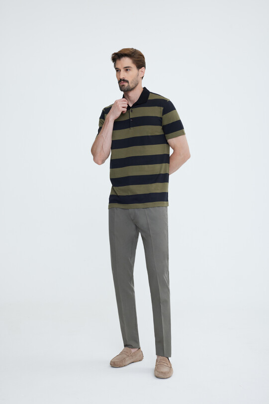 Erkek Yeşil Siyah Polo Yaka T-shirt