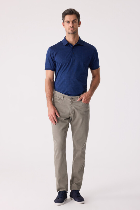 Erkek Yeşil Slim Fit Üst Cep Kanvas Pantolon