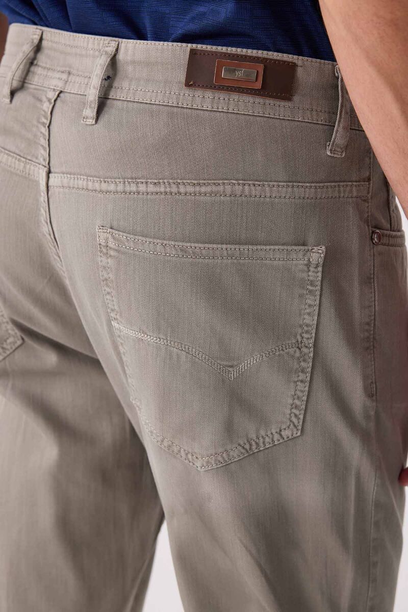 Erkek Yeşil Slim Fit Üst Cep Kanvas Pantolon - 7