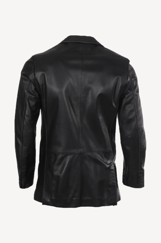 Erkek Siyah Regular Fit Spor Deri Ceket